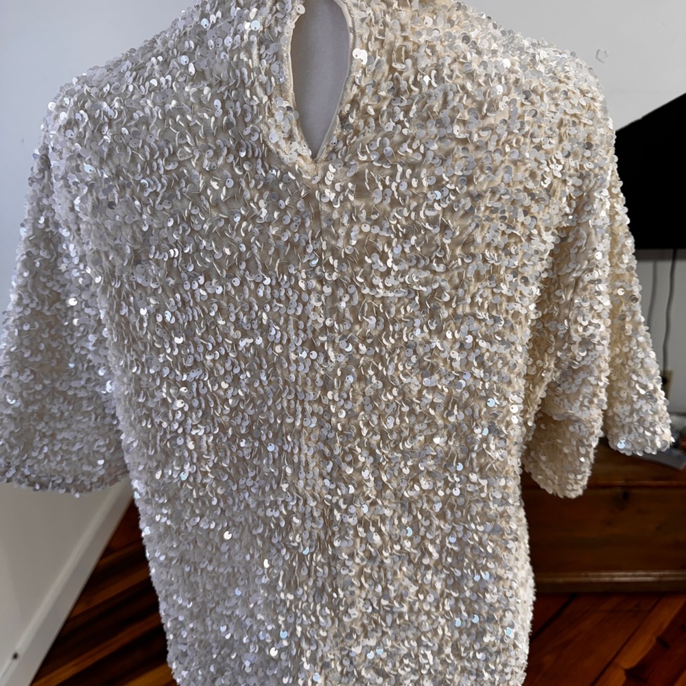H&M Cream Sequin Blouse - Picture 5 of 8